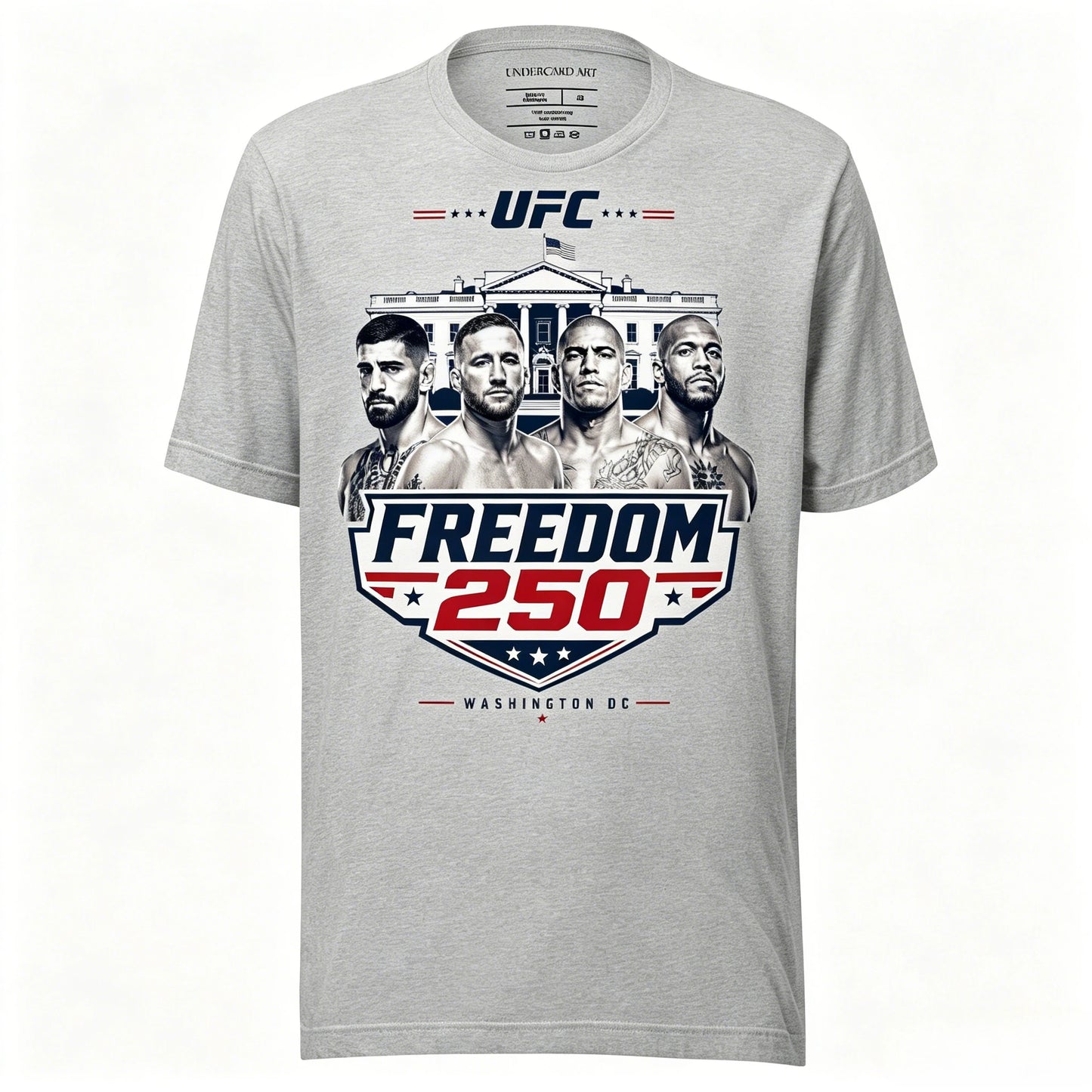 UFC Freedom 250 Graphic T Shirt Men MMA Fight Event Cotton Short Sleeve Sports Fan Casual Oversized Streetwear Tee Tops