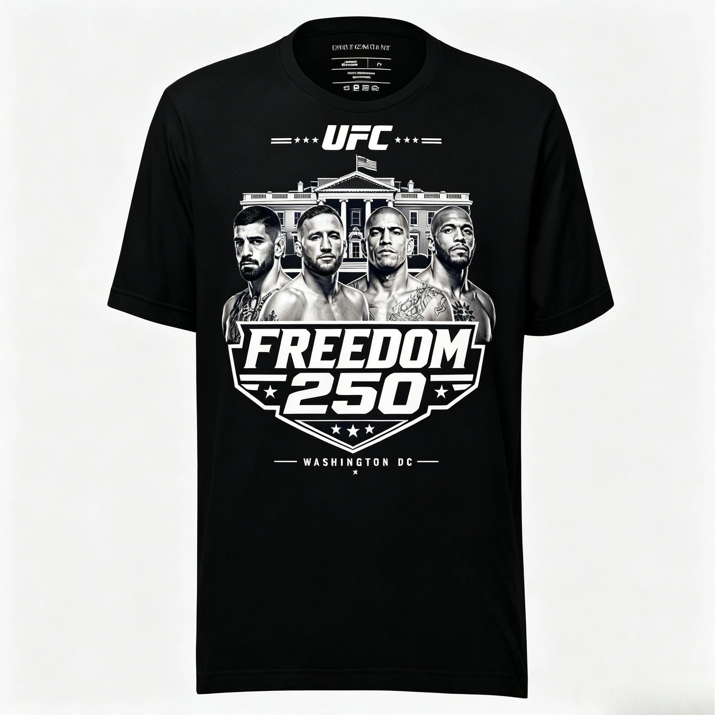 UFC Freedom 250 Graphic T Shirt Men MMA Fight Event Cotton Short Sleeve Sports Fan Casual Oversized Streetwear Tee Tops