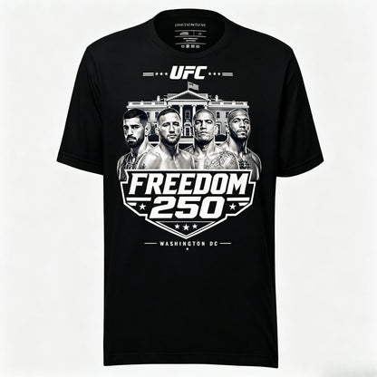 UFC Freedom 250 Graphic T Shirt Men MMA Fight Event Cotton Short Sleeve Sports Fan Casual Oversized Streetwear Tee Tops